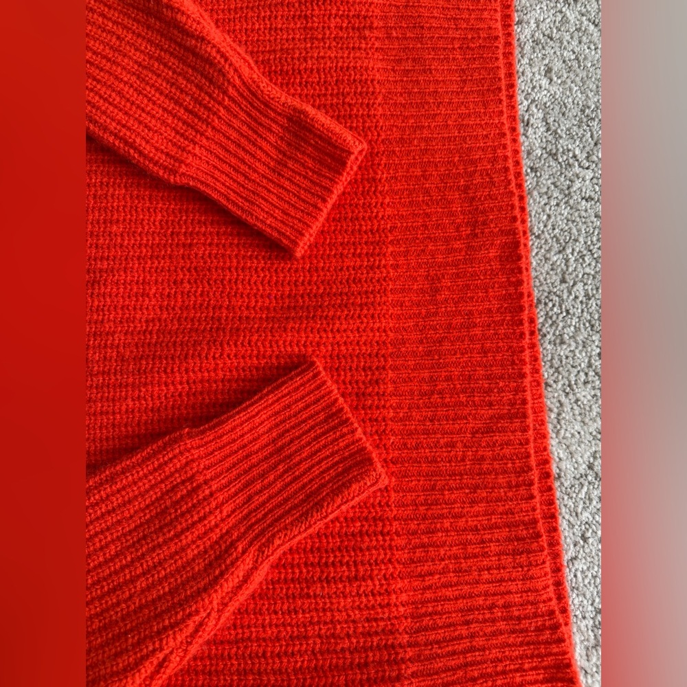 Autumn Cashmere Koi Orange 100% Cashmere Oversized Turtleneck Sweater XS - Picture 6 of 11